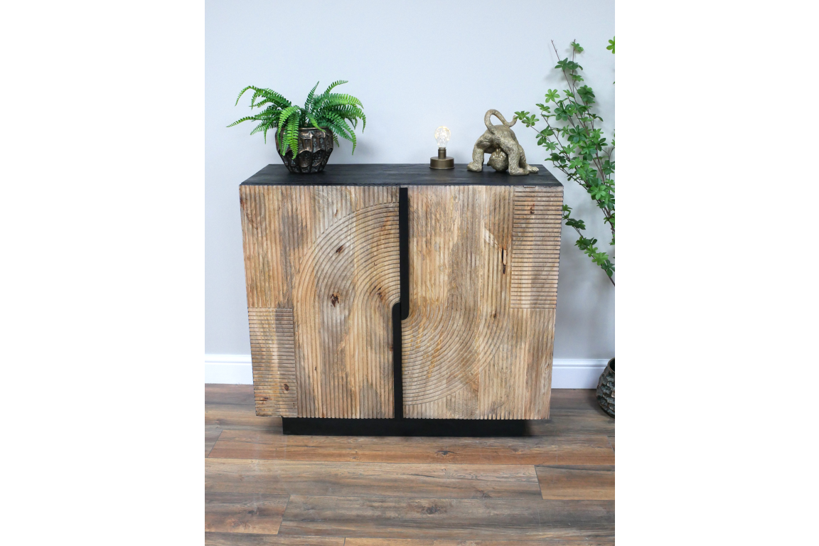 Retro Wine Cabinet in Solid Mango Wood