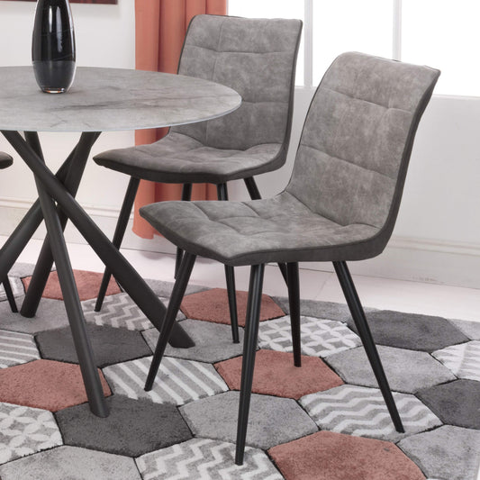 Rodeo Suede Effect Light Grey Dining Chair