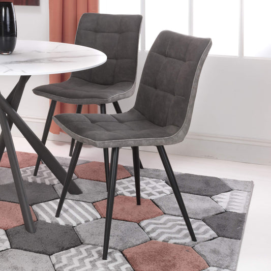 Rodeo Suede Effect Dark Grey Dining Chair