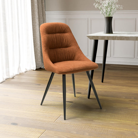 Corinth Linen Effect Burnt Orange Dining Chair