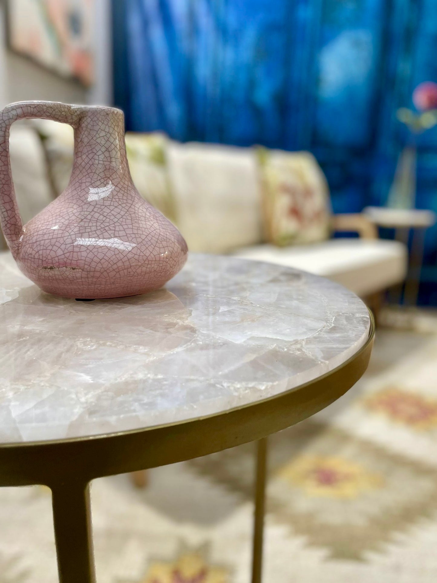 Greta Rose Quartz End Table Large