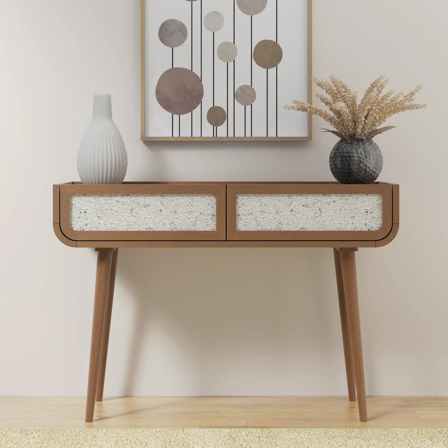 Oxy Two Drawer Console , Walnut