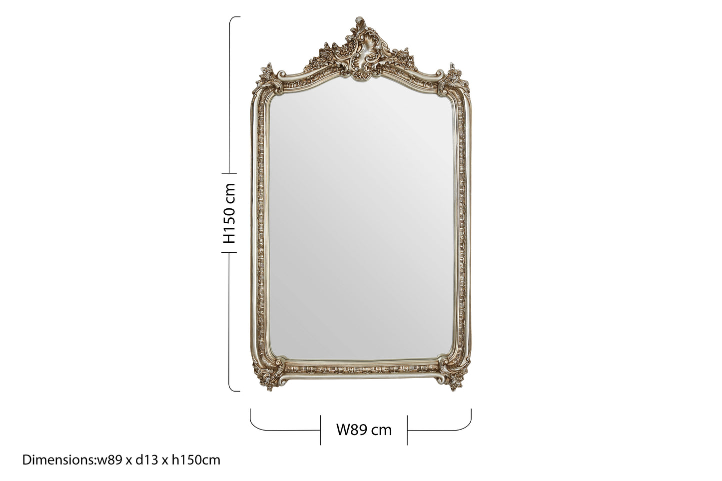 Adelere Ornate Champagne Wall Mirror