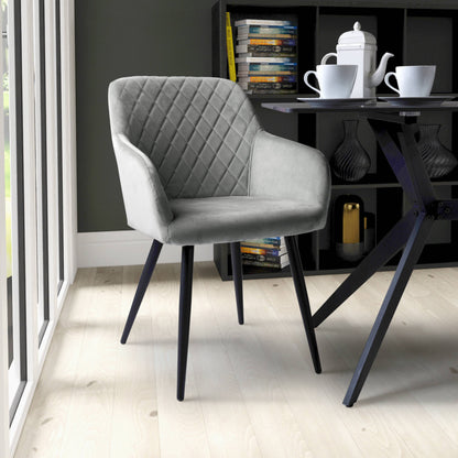 Marina Brushed Velvet Grey Dining Chair