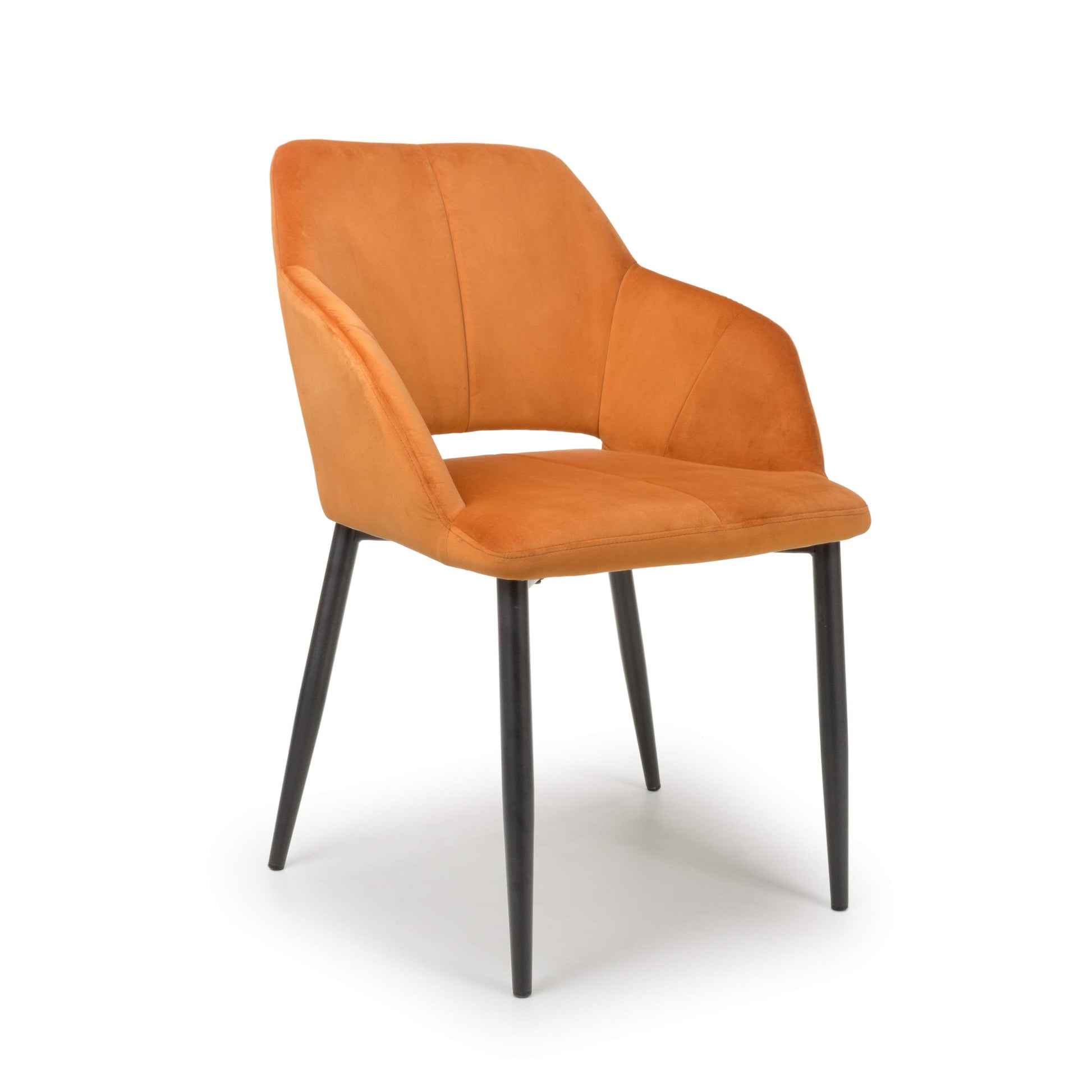 Nero Brushed Velvet Burnt Orange Dining Chair