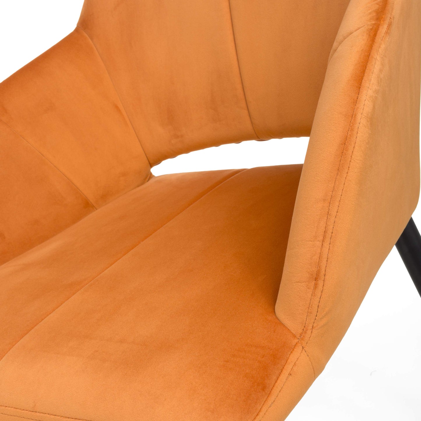 Nero Brushed Velvet Burnt Orange Dining Chair