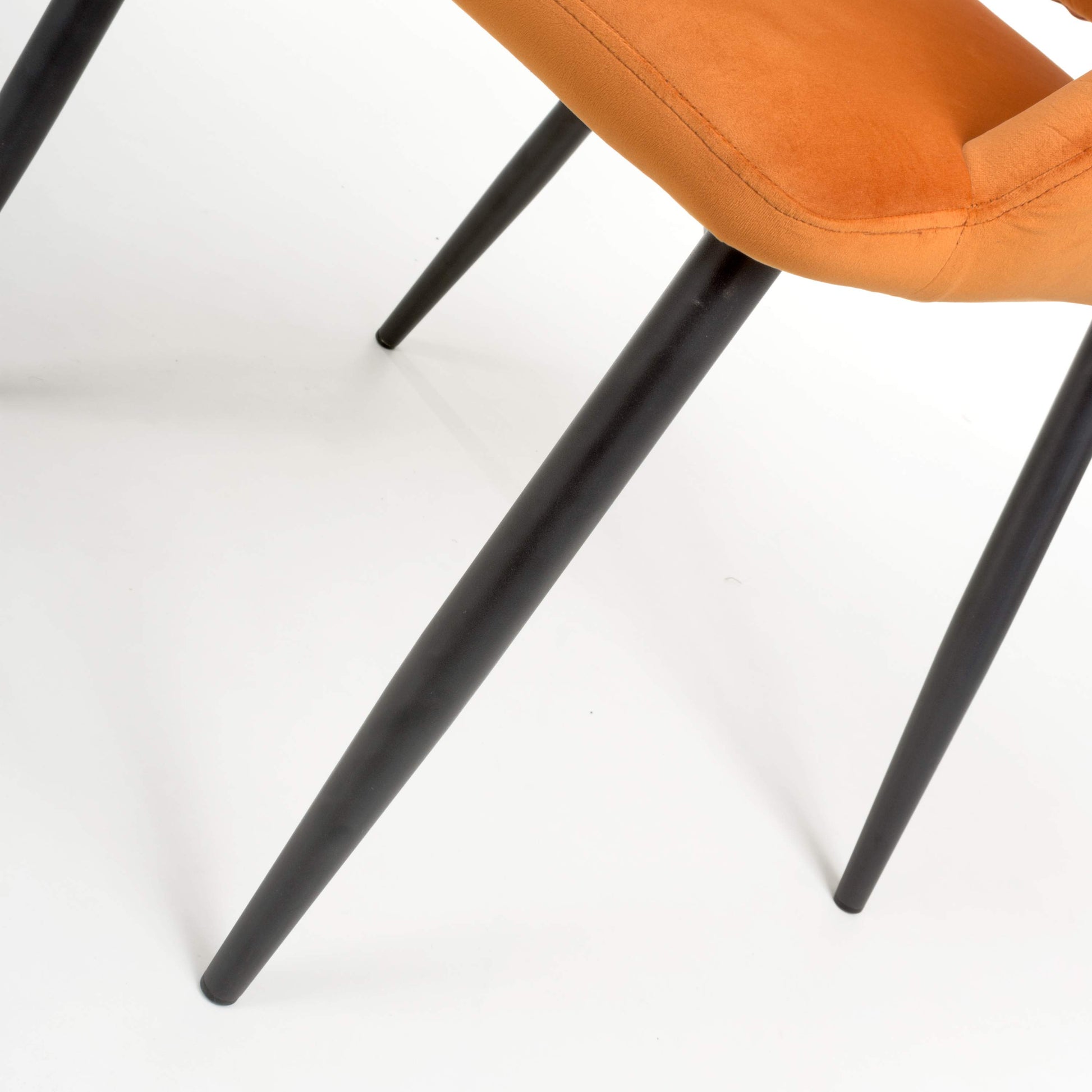 Nero Brushed Velvet Burnt Orange Dining Chair