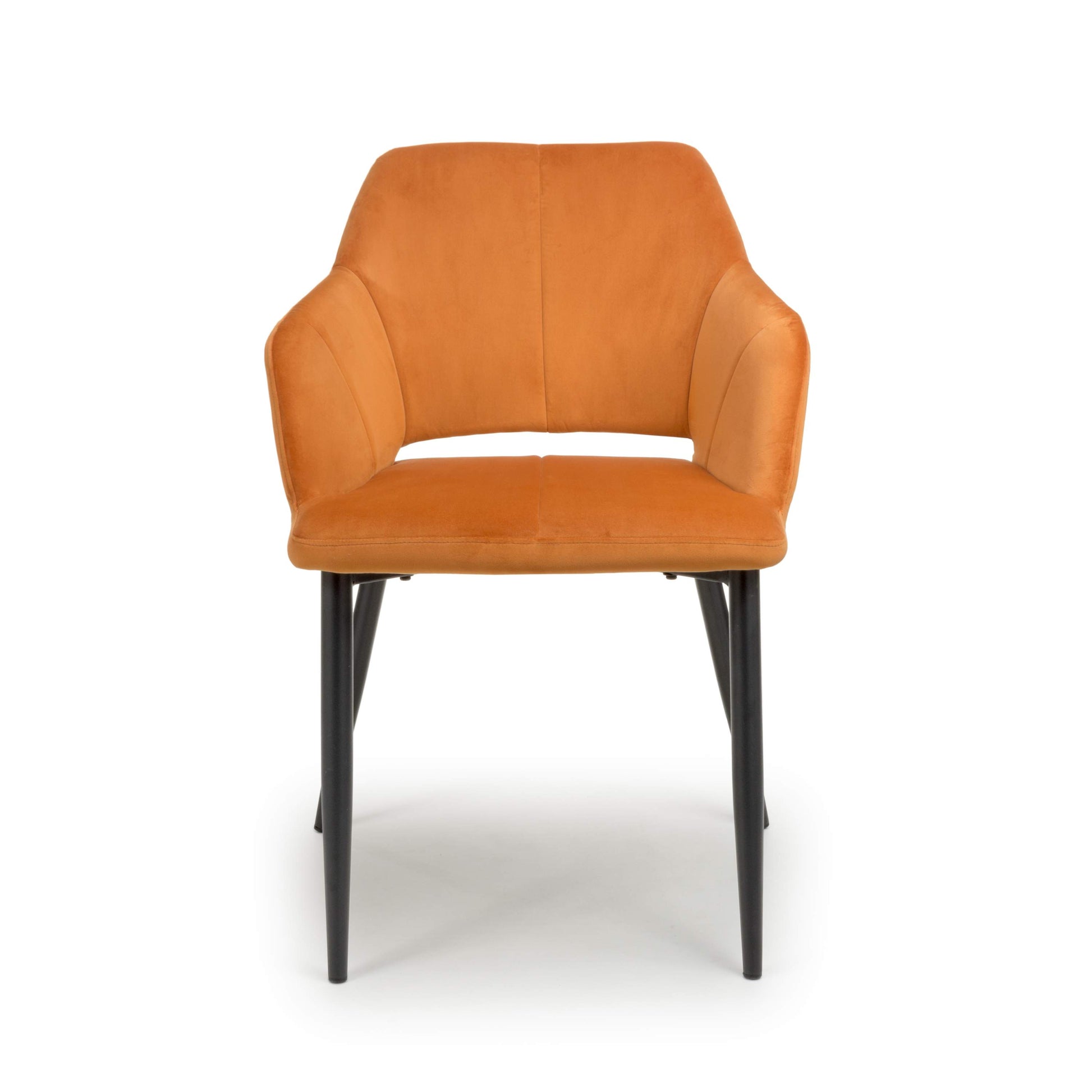 Nero Brushed Velvet Burnt Orange Dining Chair