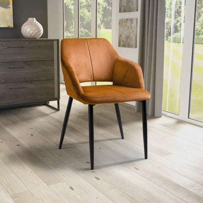 Nero Brushed Velvet Burnt Orange Dining Chair