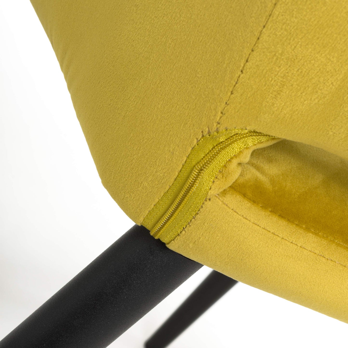 Nero Brushed Velvet Lime Gold Dining Chair