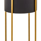 Trosa Large Black And Gold Floor Standing Planter