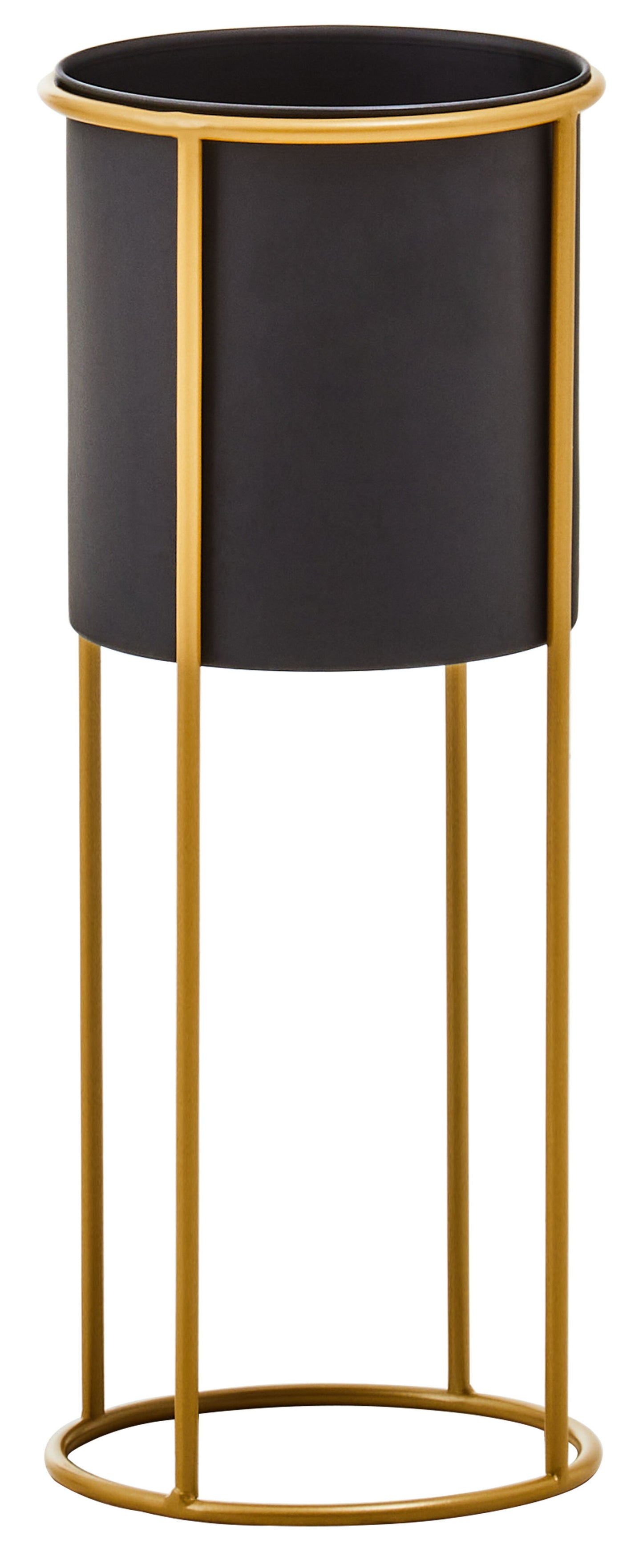 Trosa Large Black And Gold Floor Standing Planter