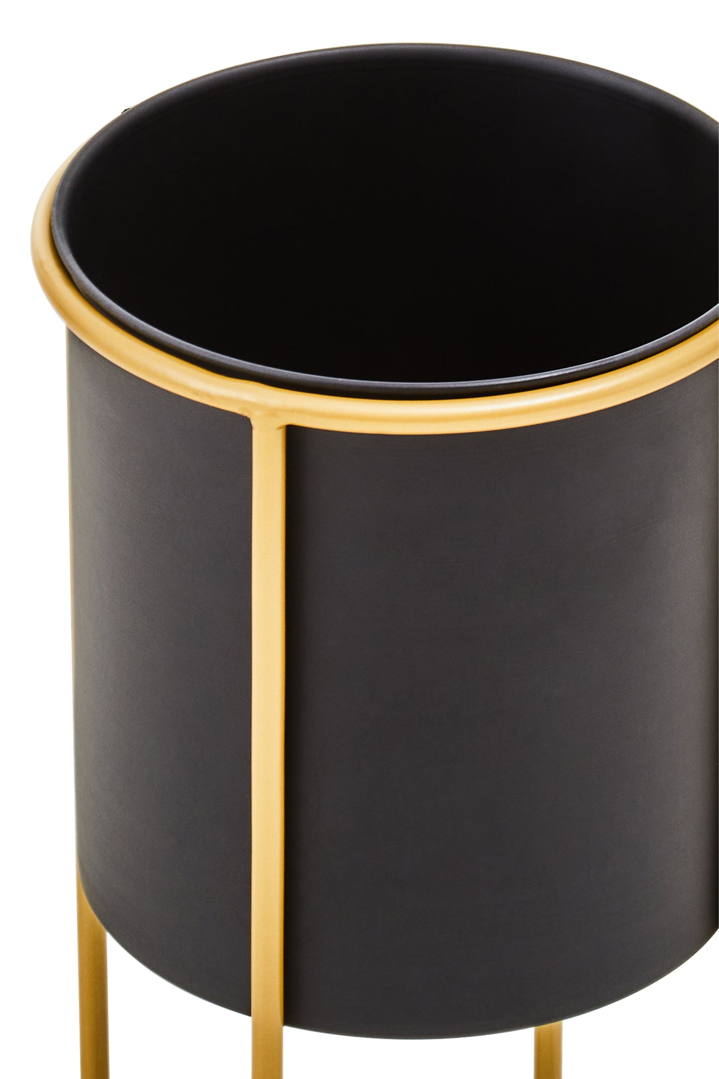 Trosa Large Black And Gold Floor Standing Planter