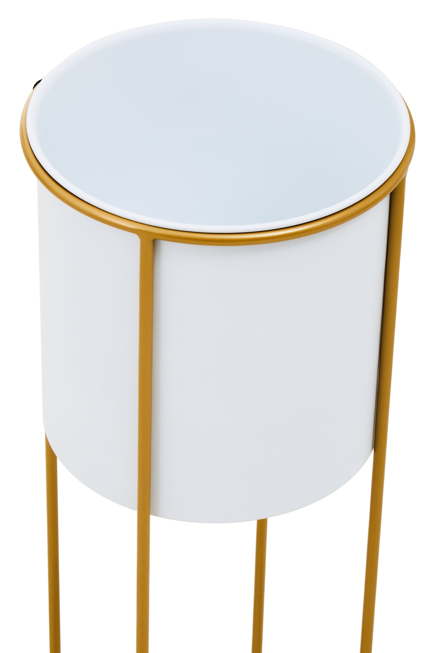 Trosa Large White And Gold Floor Standing Planter