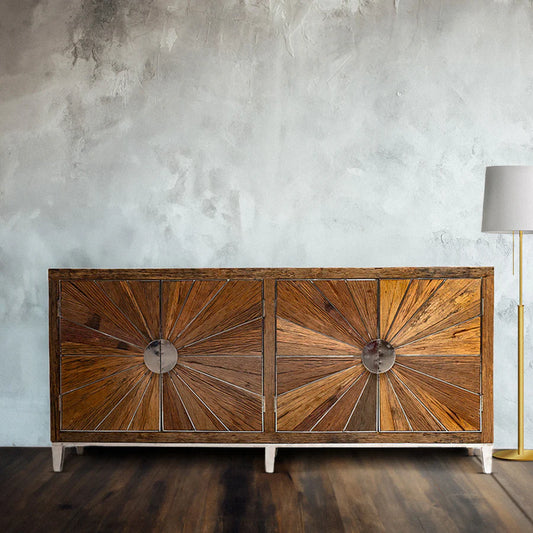 Mode Rustic Reclaimed Wood Four Door Sideboard