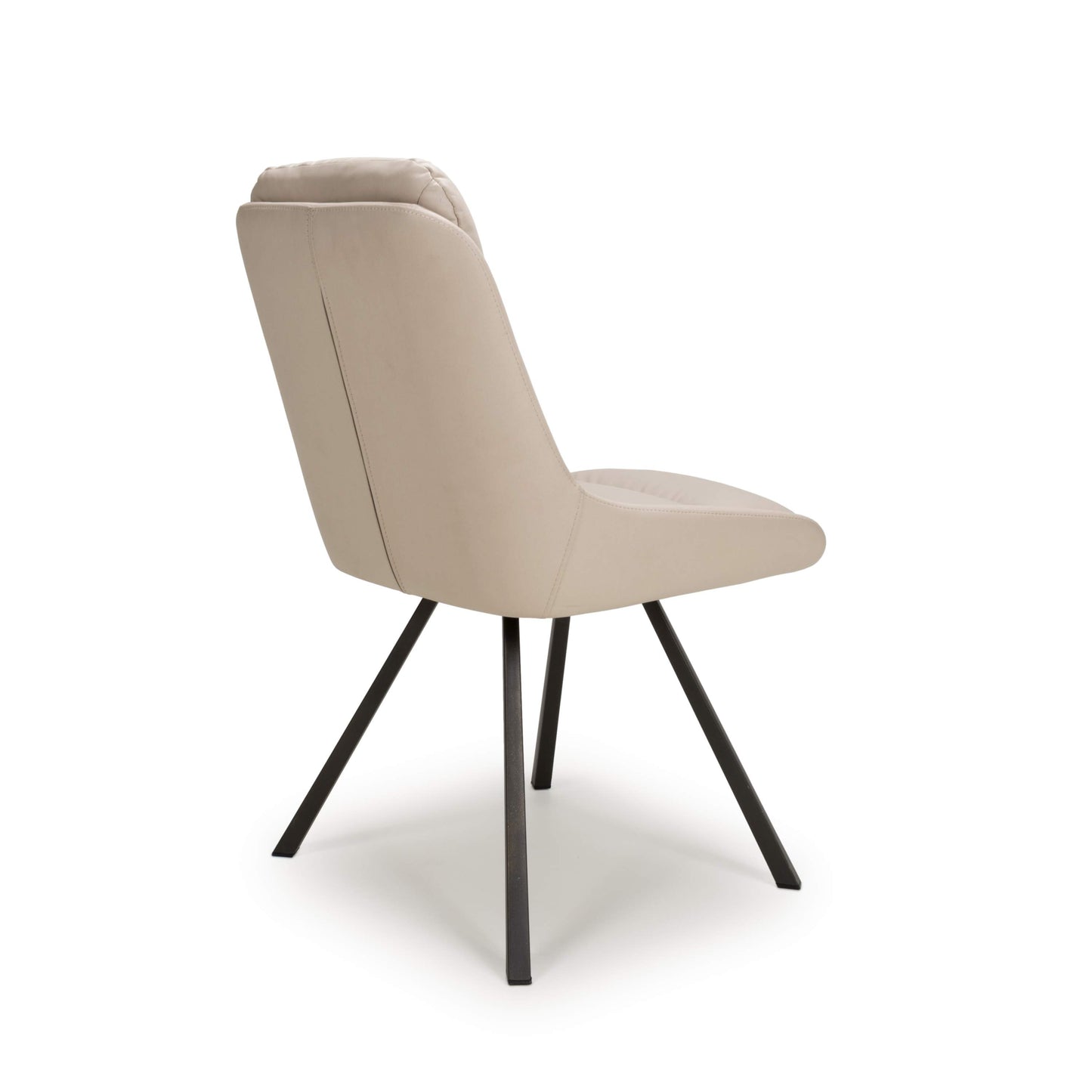 Arnhem Swivel Leather Effect Cream Dining Chair