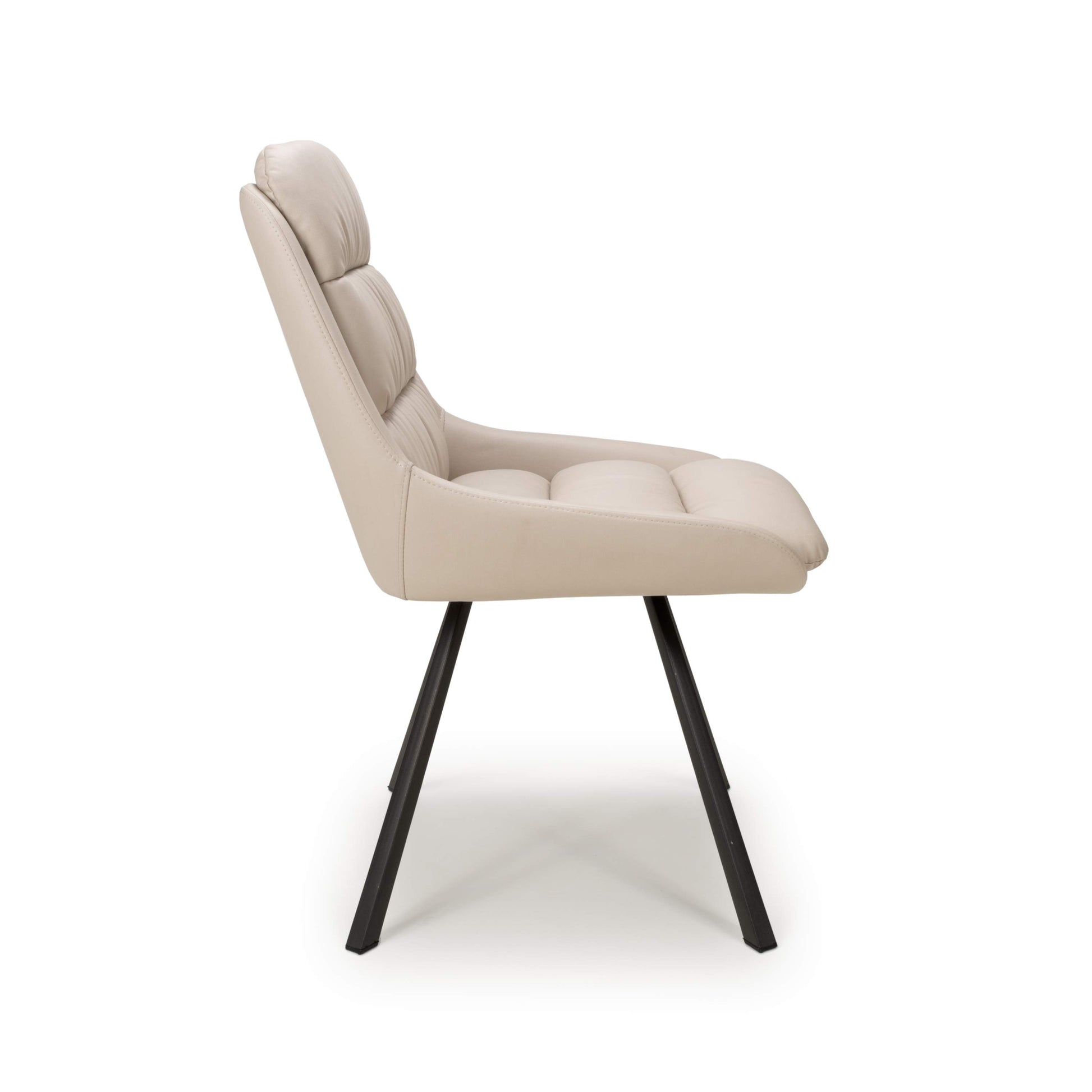 Arnhem Swivel Leather Effect Cream Dining Chair