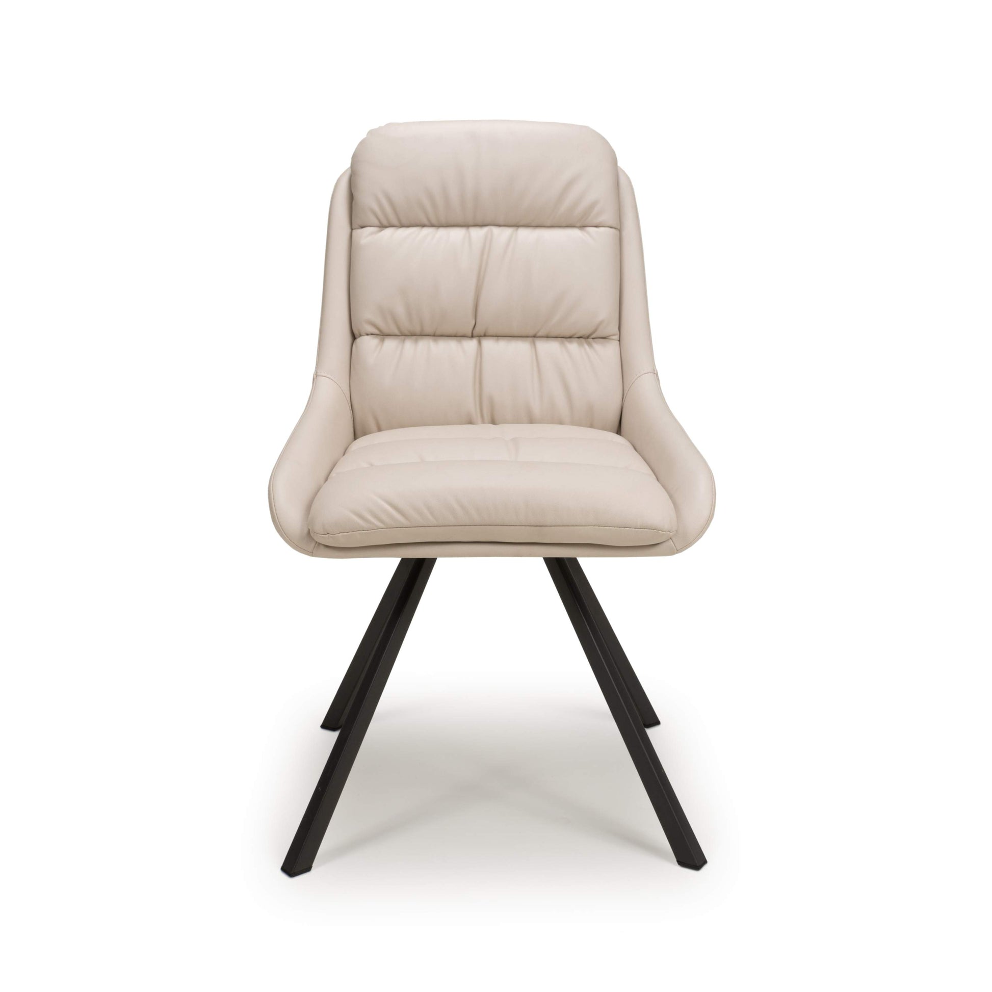 Arnhem Swivel Leather Effect Cream Dining Chair