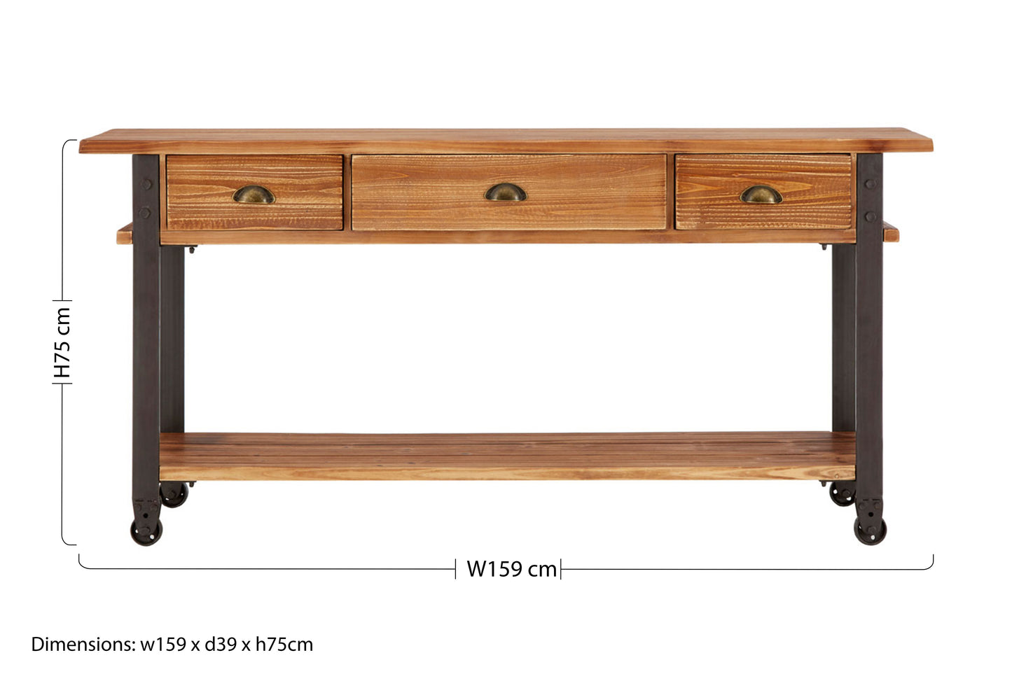 New Foundry 3 Drawer Console Table