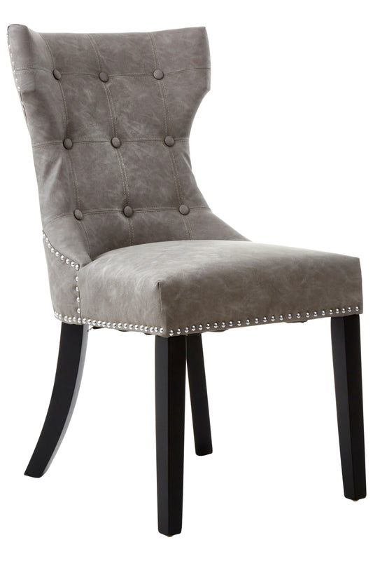 Daxton Grey Leather Effect Dining Chair