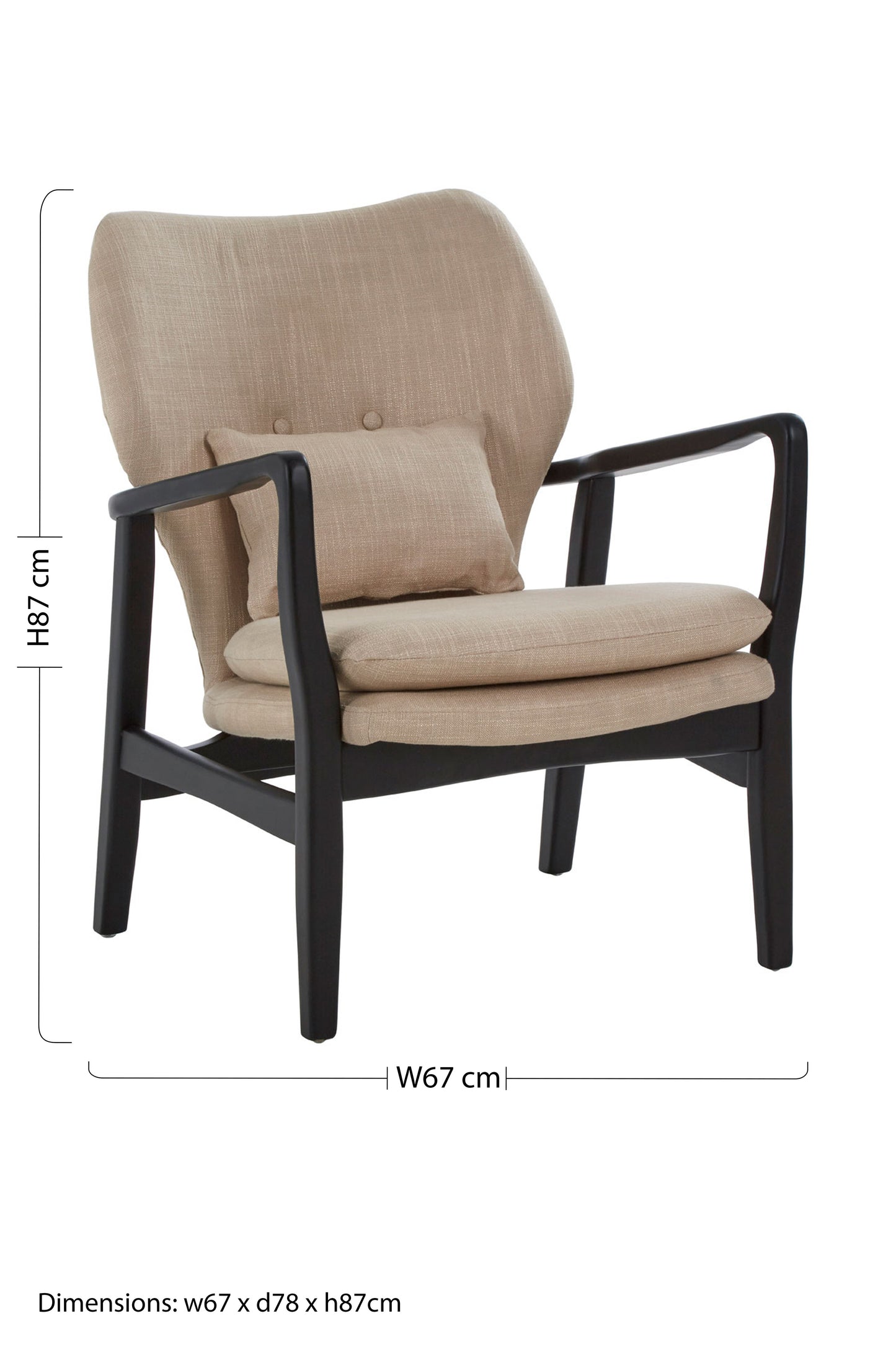 Stockholm Beige Chair With Black Wooden Frame