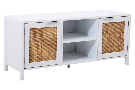 Sherman White Wood Media Unit