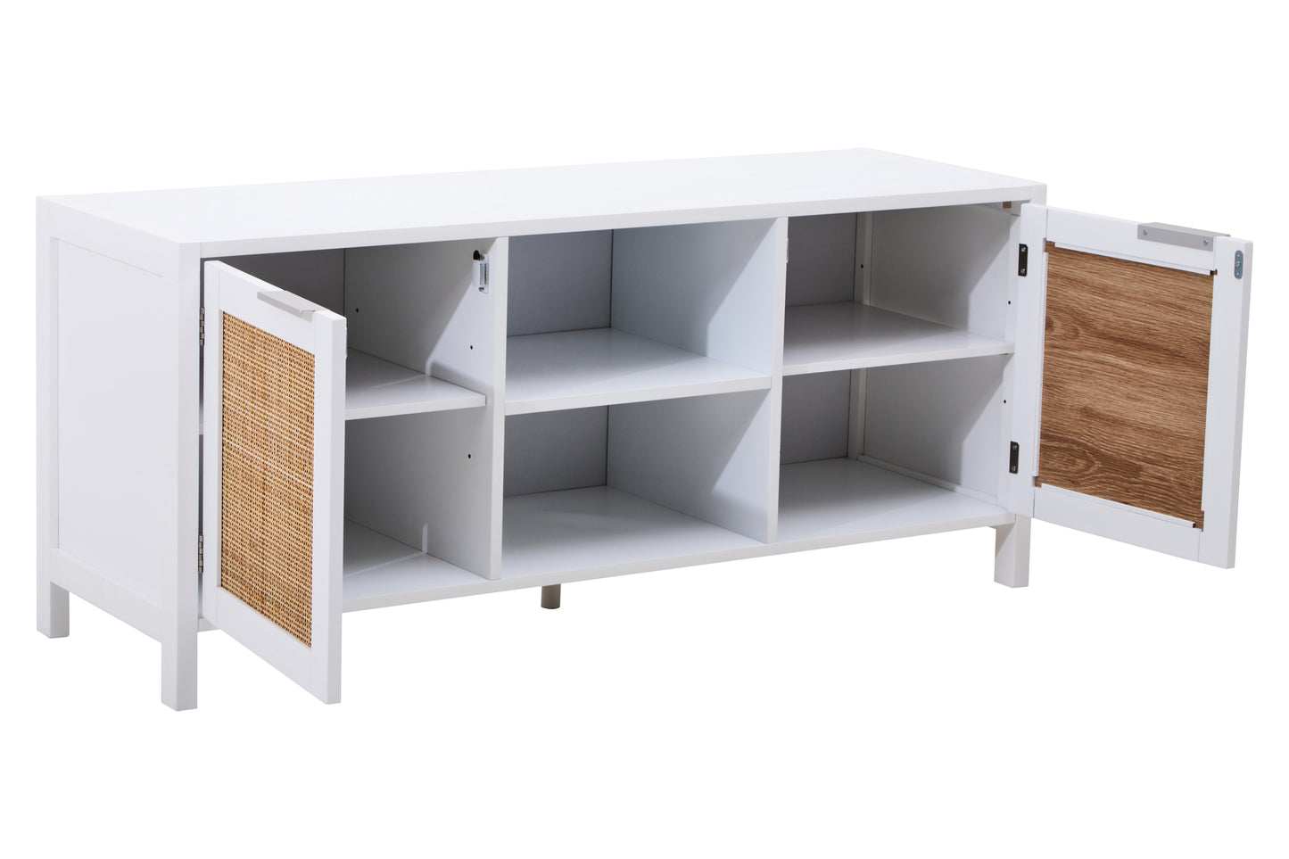 Sherman White Wood Media Unit