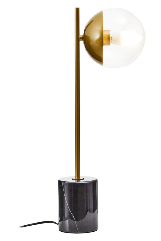 Revive Small Gold Finish Metal Table Lamp With Black Marble Base