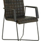 Buffalo Iron And Grey Leather Weave Chair