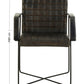 Buffalo Iron And Grey Leather Weave Chair