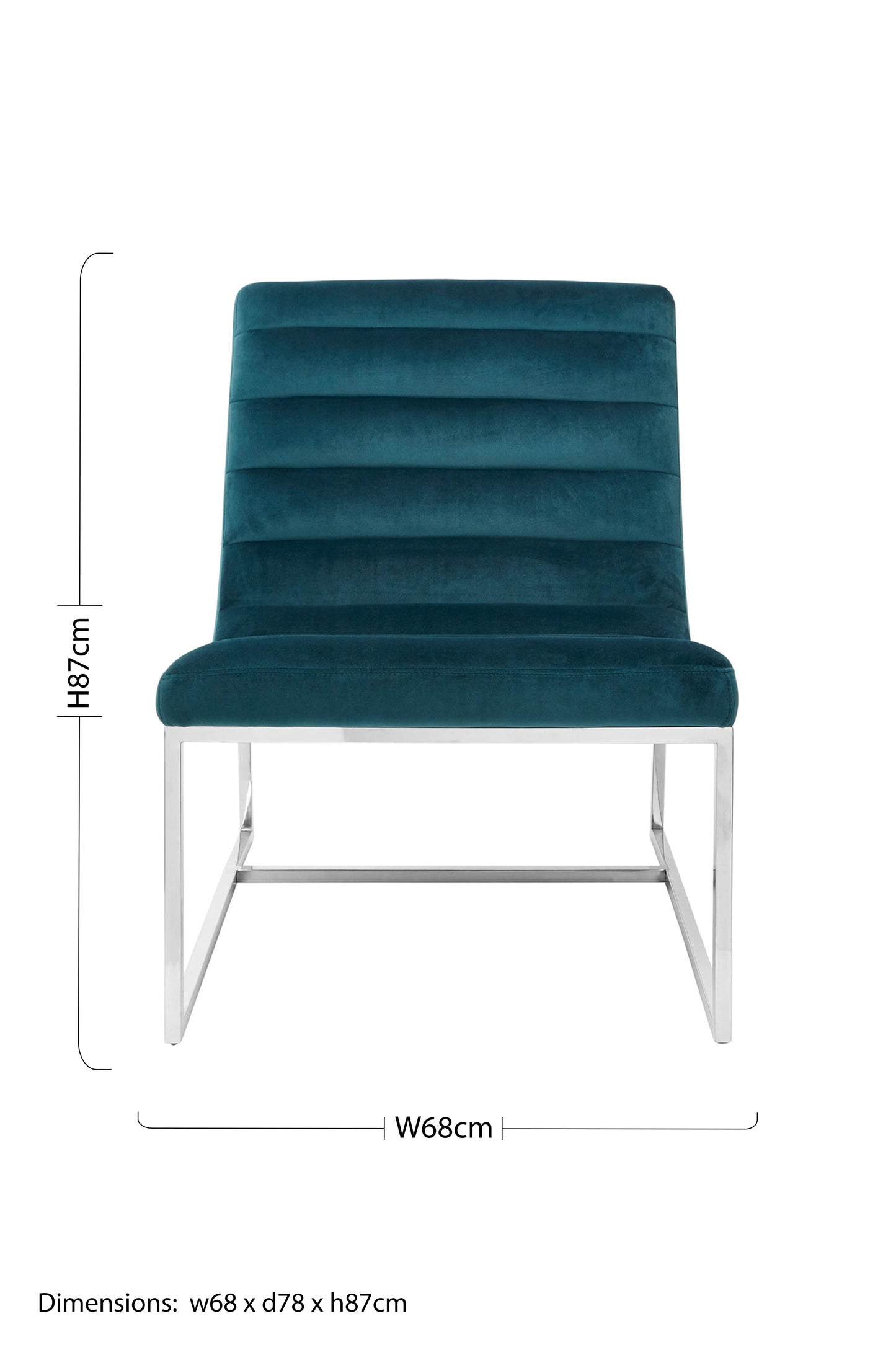 Vogue Teal Velvet Curved Cocktail Chair