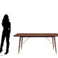 Kenso Walnut Wood And Brass Finish Dining Table