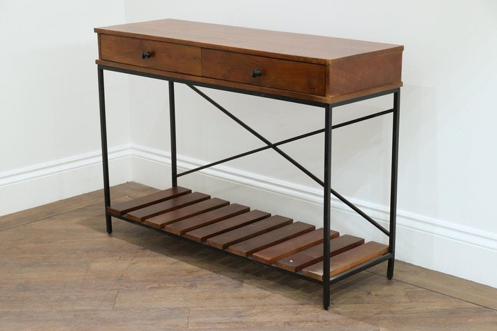 Storage Console in Dark Stained Acacia Wood