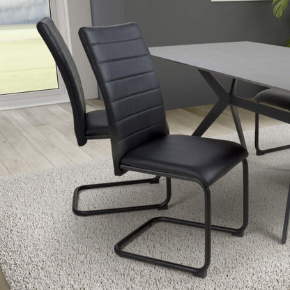 Carlisle Leather Effect Black Dining Chair