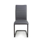 Carlisle Leather Effect Grey Dining Chair