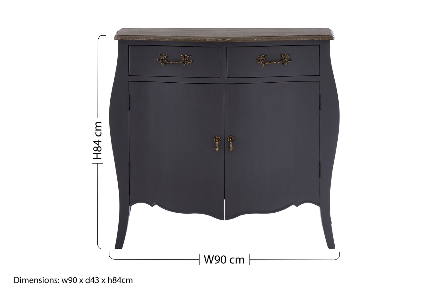 Loire Two Door Dark Grey Sideboard