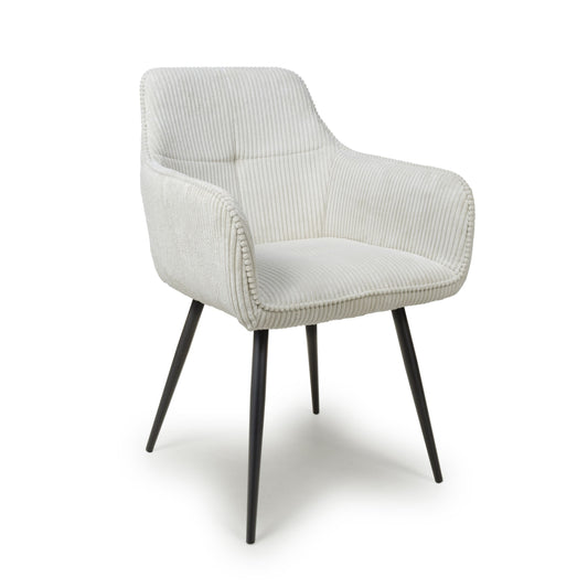 Denver Corduroy White Dining Chair