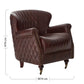 Victor Coffee Leather Winged Armchair