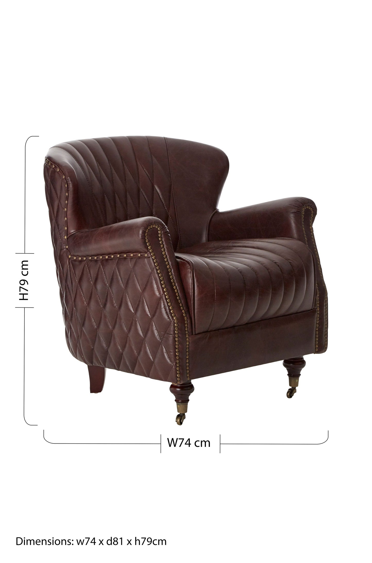 Victor Coffee Leather Winged Armchair