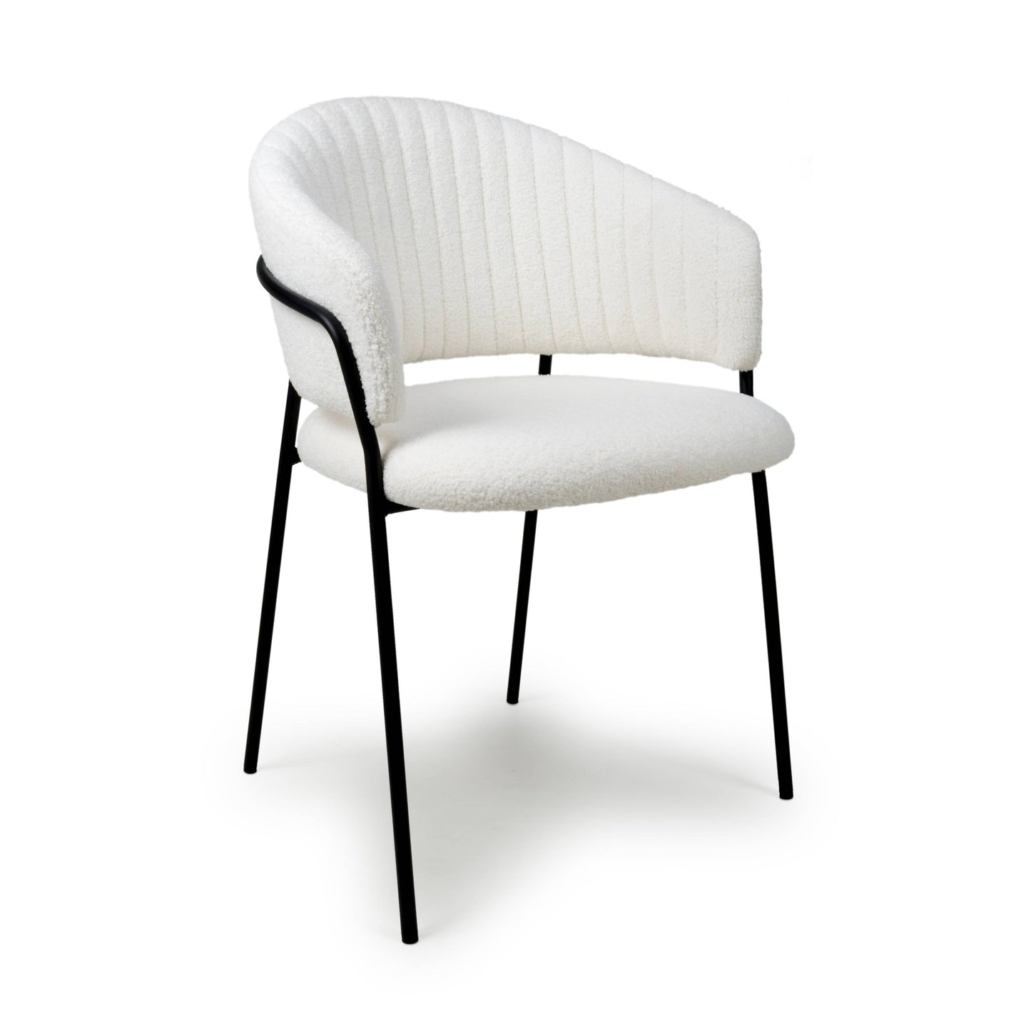 Maya Boucle White Dining Chair