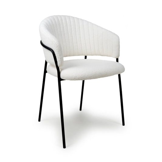 Maya Boucle White Dining Chair