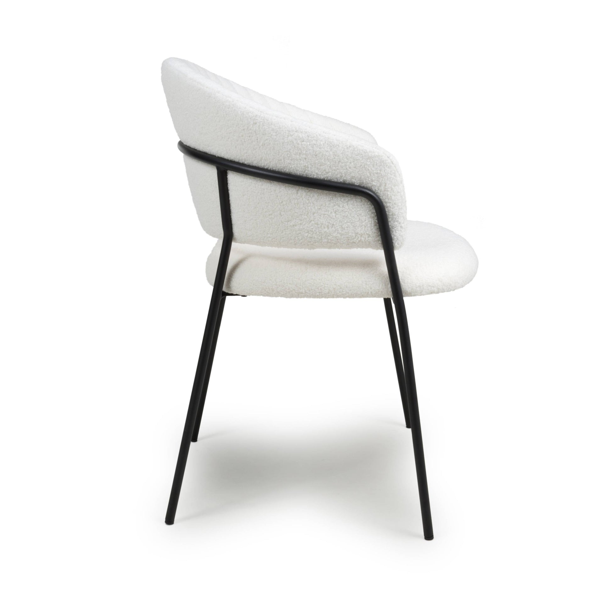 Maya Boucle White Dining Chair