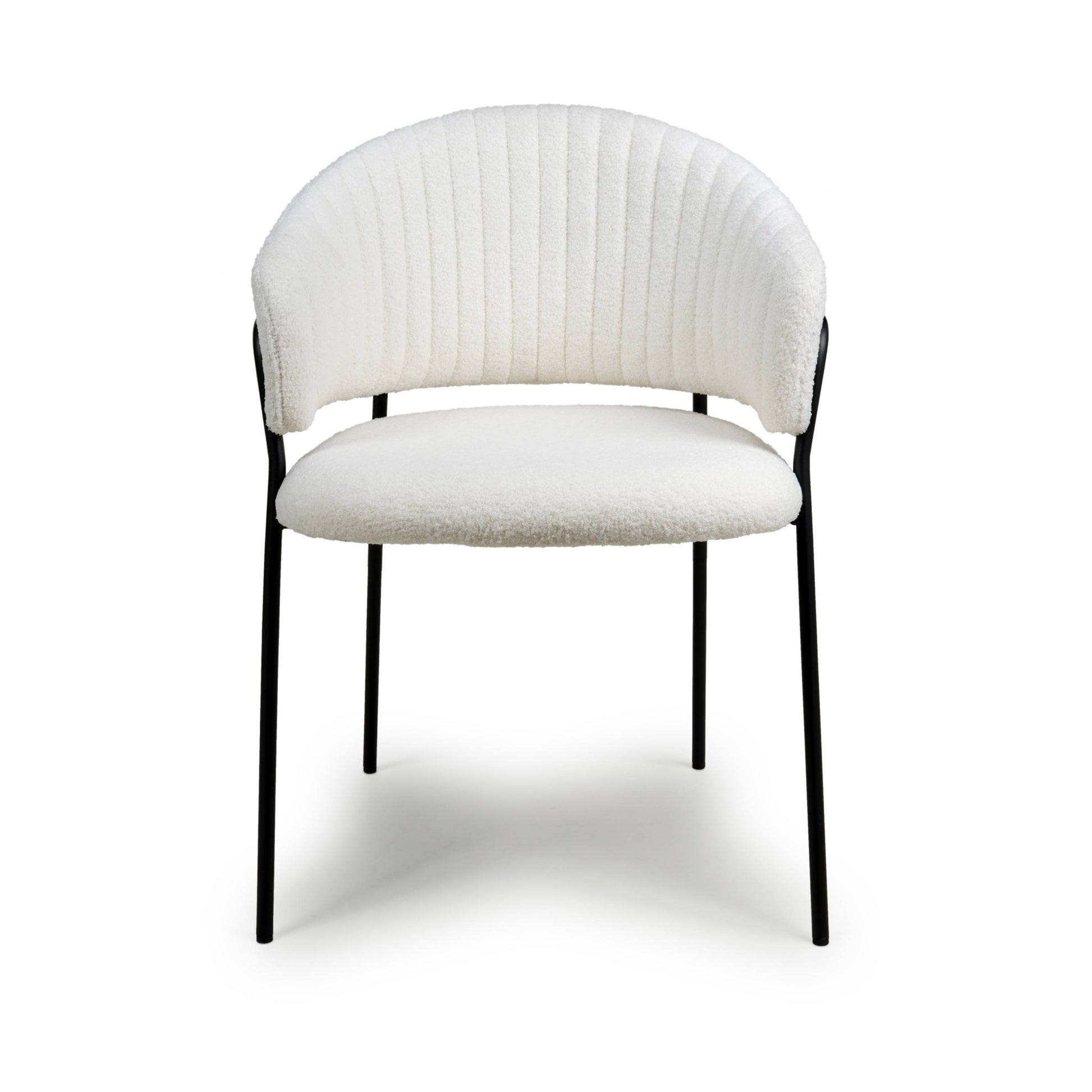 Maya Boucle White Dining Chair