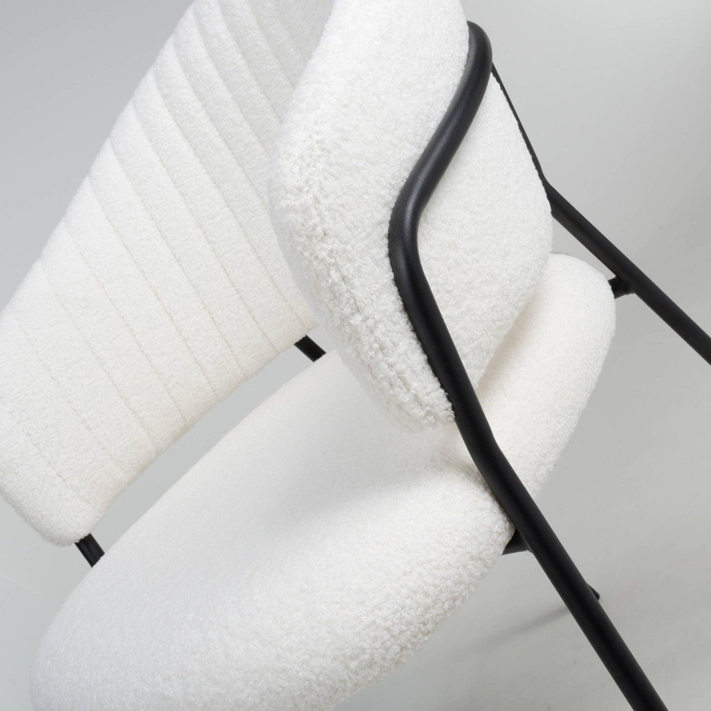 Maya Boucle White Dining Chair