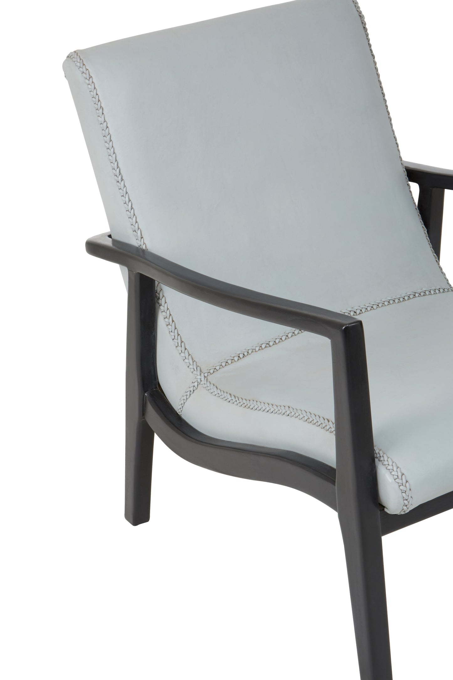 Kendari Grey Leather Curved Seat Chair