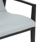 Kendari Grey Leather Curved Seat Chair