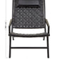 Kendari Black Leather Woven Chair