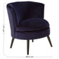 Plush Midnight Blue Velvet Round Accent Chair