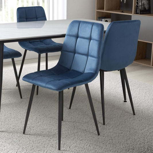 Madison Brushed Velvet Blue Dining Chair