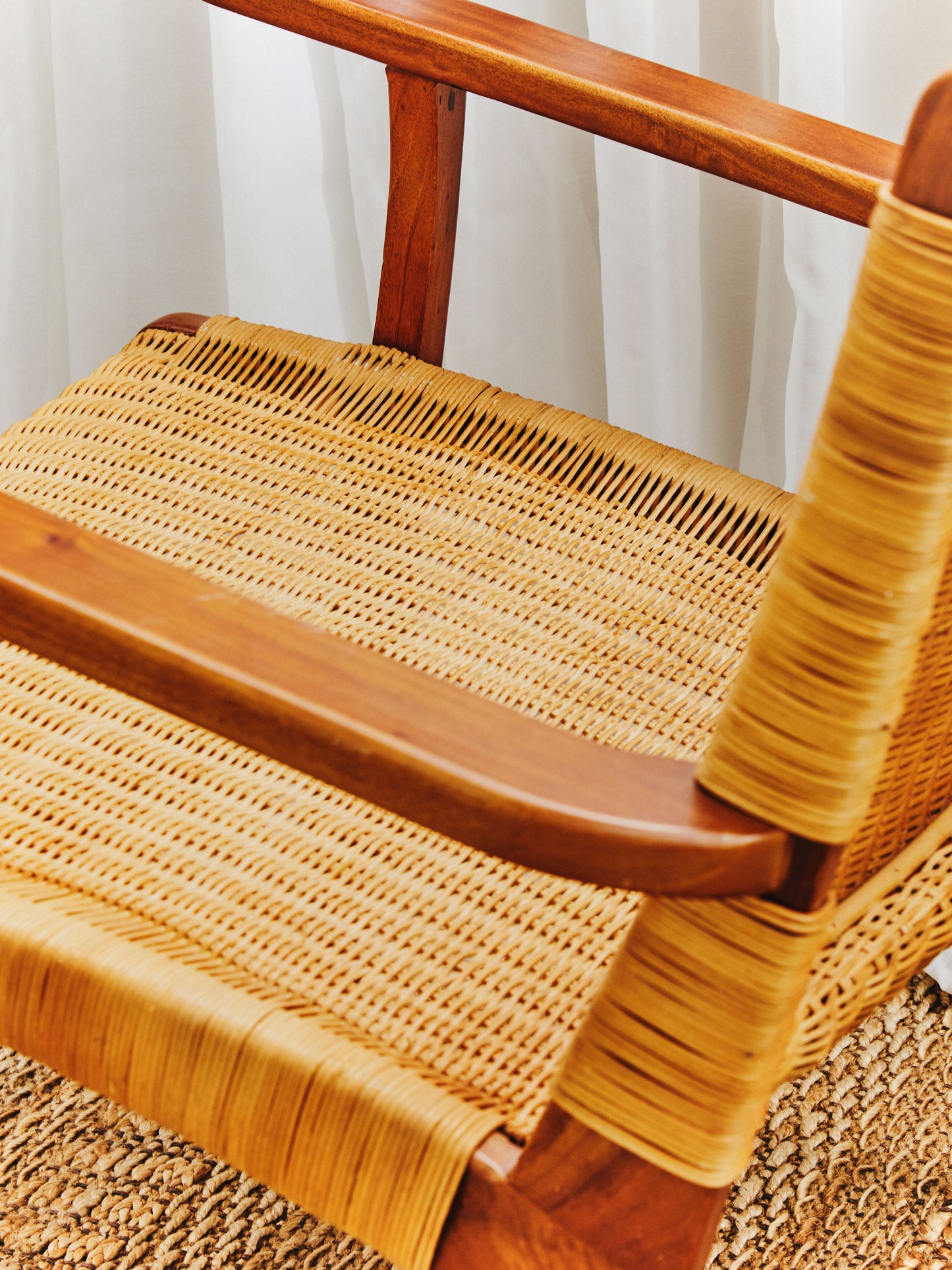 Java Woven Chair In Brown Natural Rattan